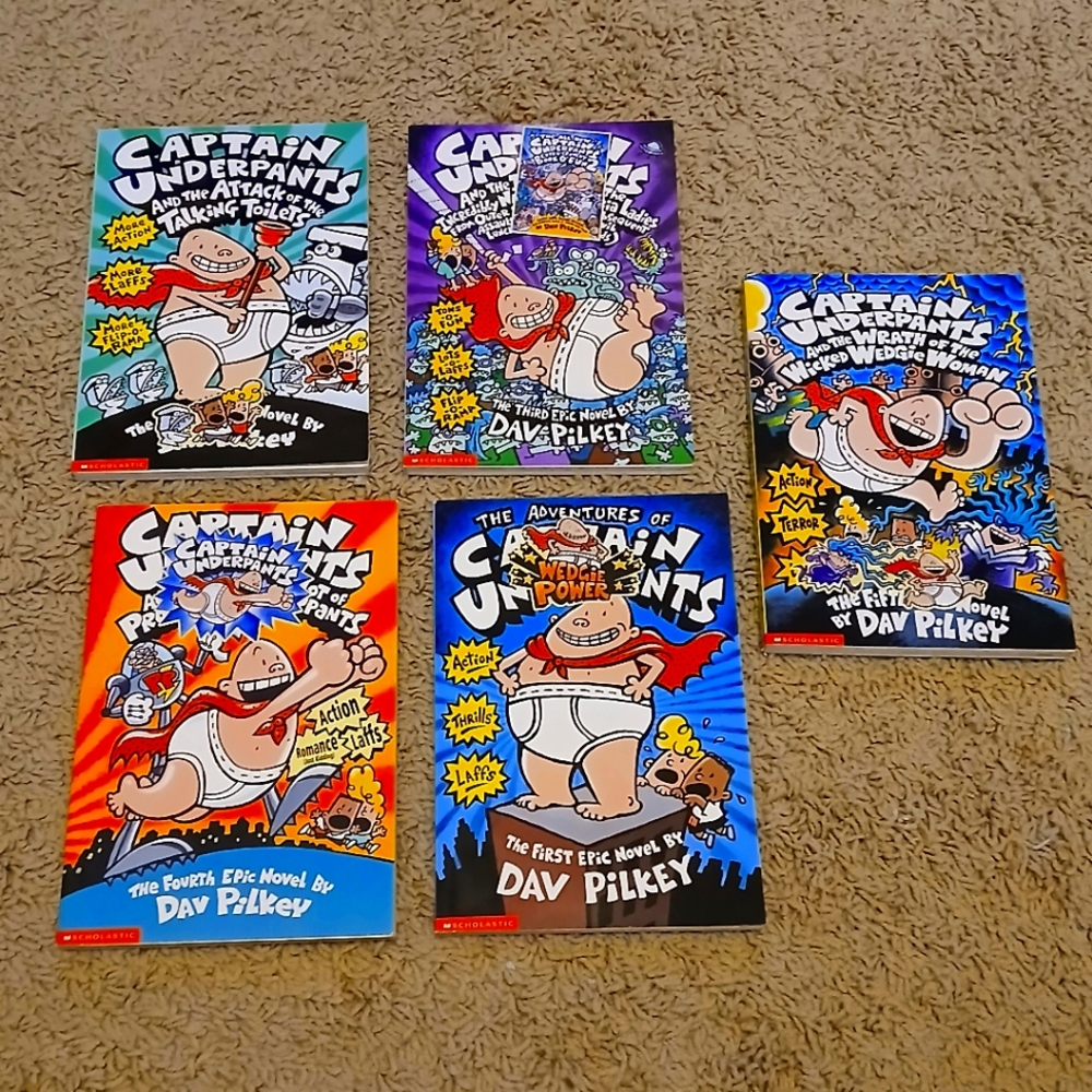 Captain Underpants Comic Books Bundle (5 Books)